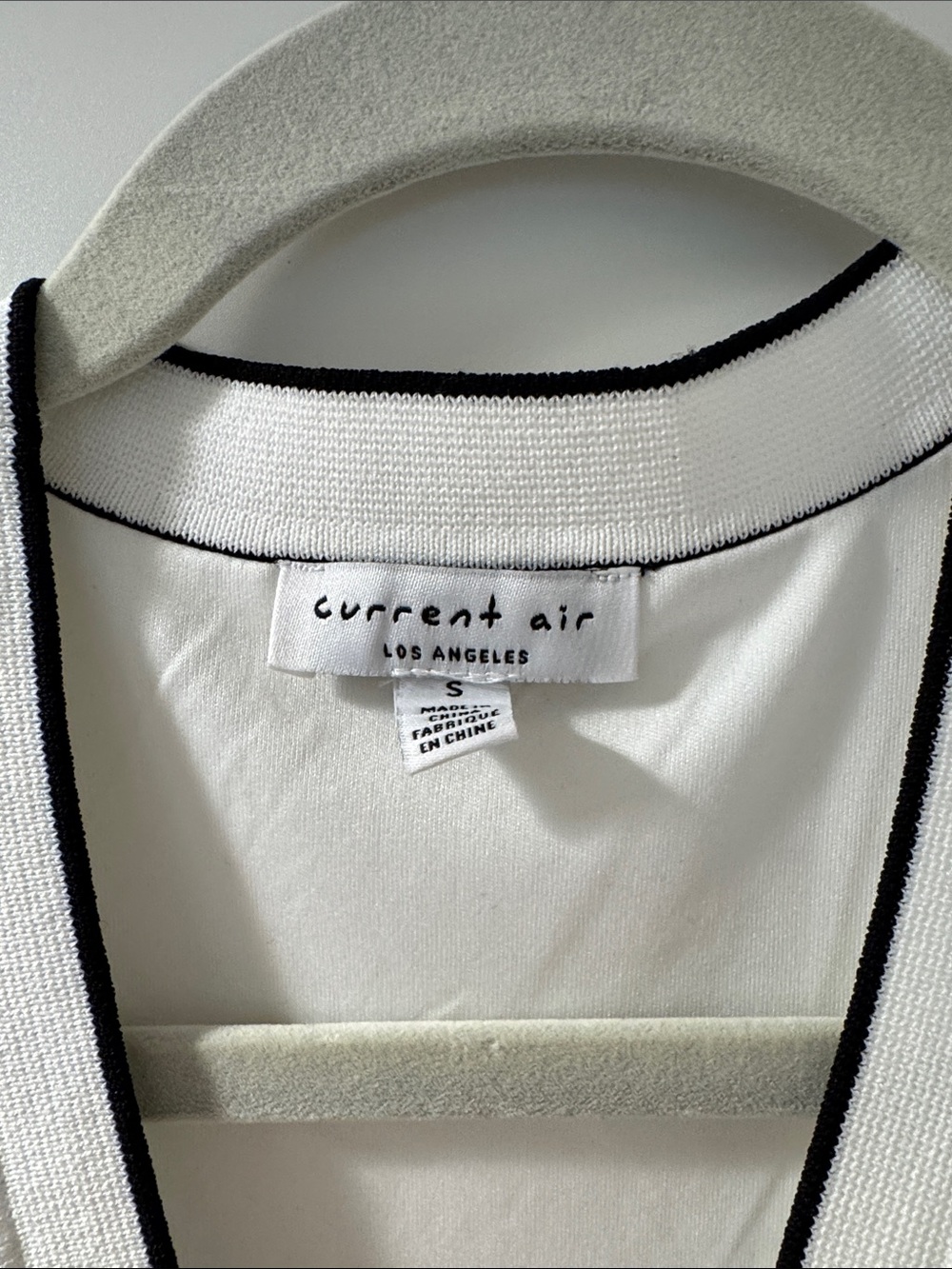Current/Air White Maxi Knit Dress with Black Trim and Gold Buttons - Picture 3 of 3